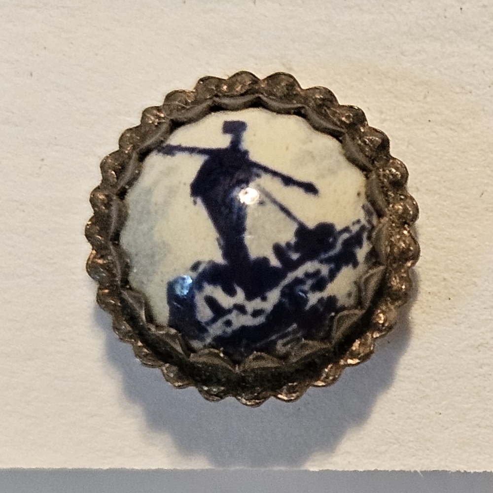 Vintage Blue and White Dutch Windmill Earrings